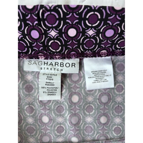 Sag Harbor Purple Stretch Polka Dot Flowy A-line Knee Length Skirt size small - Picture 5 of 5